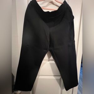 Black taper dress pants with stretchy waistband